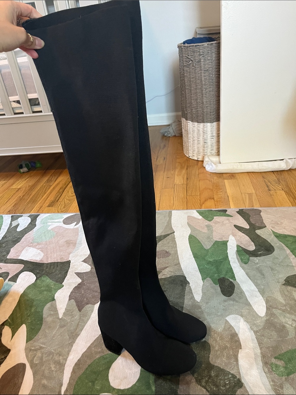 Black Over-The-Knee Stretch Boots - Women's Fashion Boots